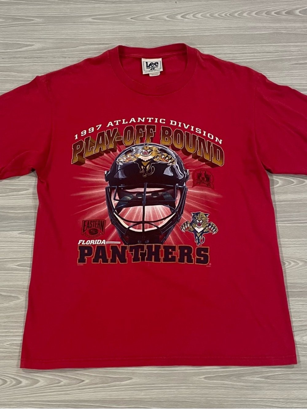 Vintage 1997 Florida Panthers NHL Playoffs T-Shirt Made In USA Men’s Size Large